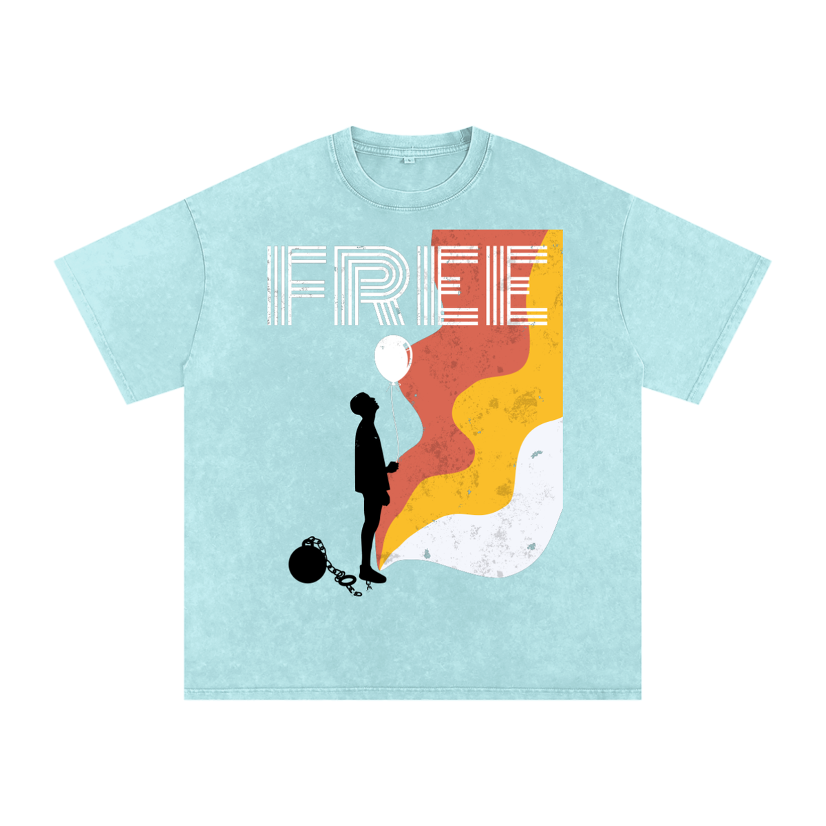 FREE INDEED-Snow Washed Oversized Cotton T-Shirt