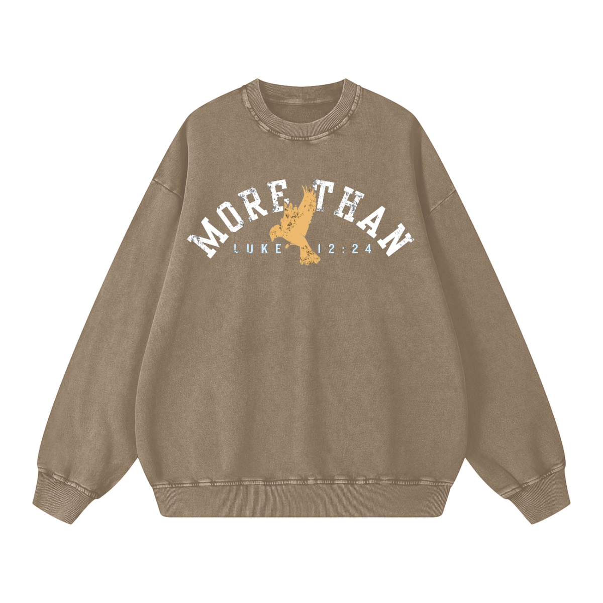MORE THAN THE BIRDS-Snow Washed Oversized Sweatshirt