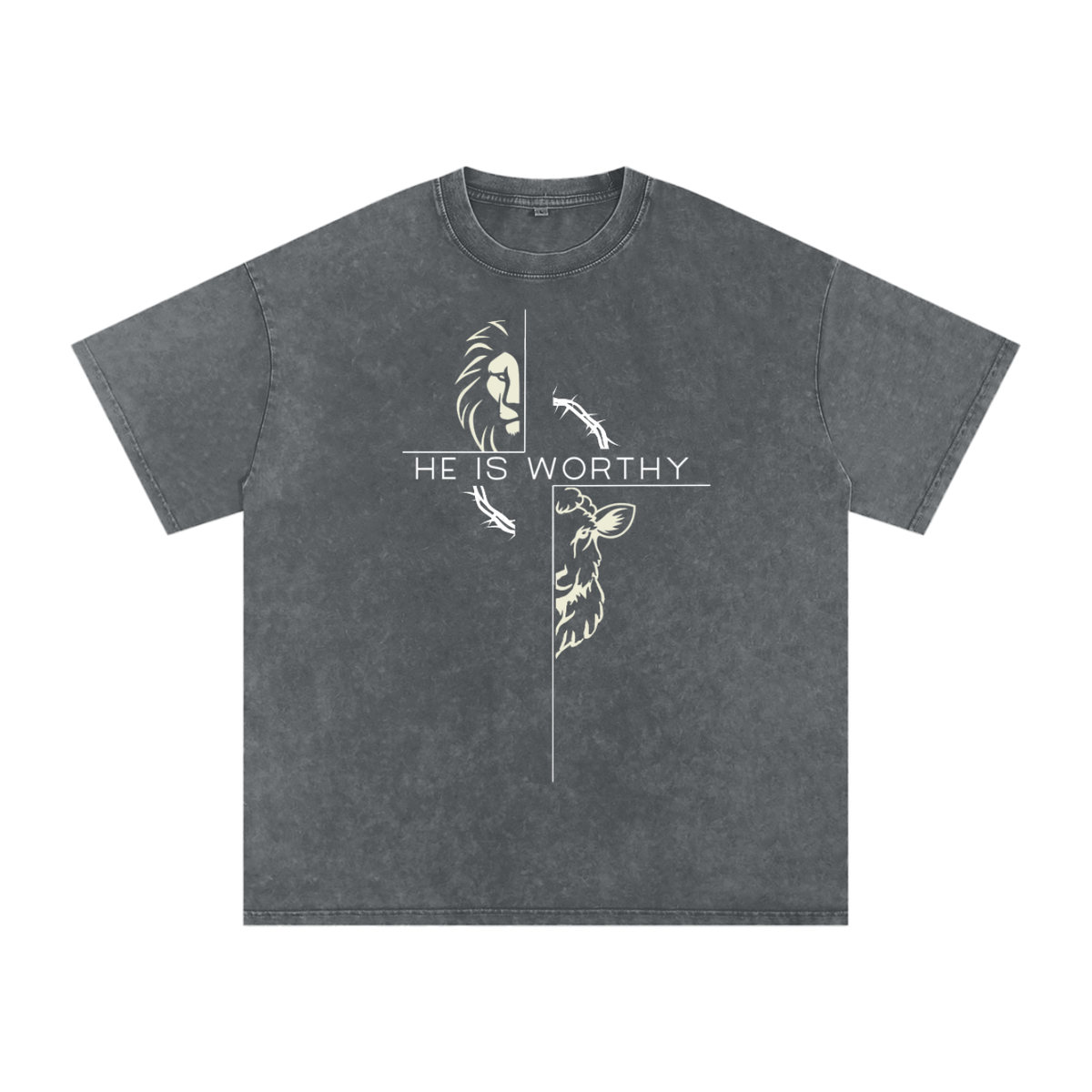 Snow Washed Oversized Cotton T-Shirt