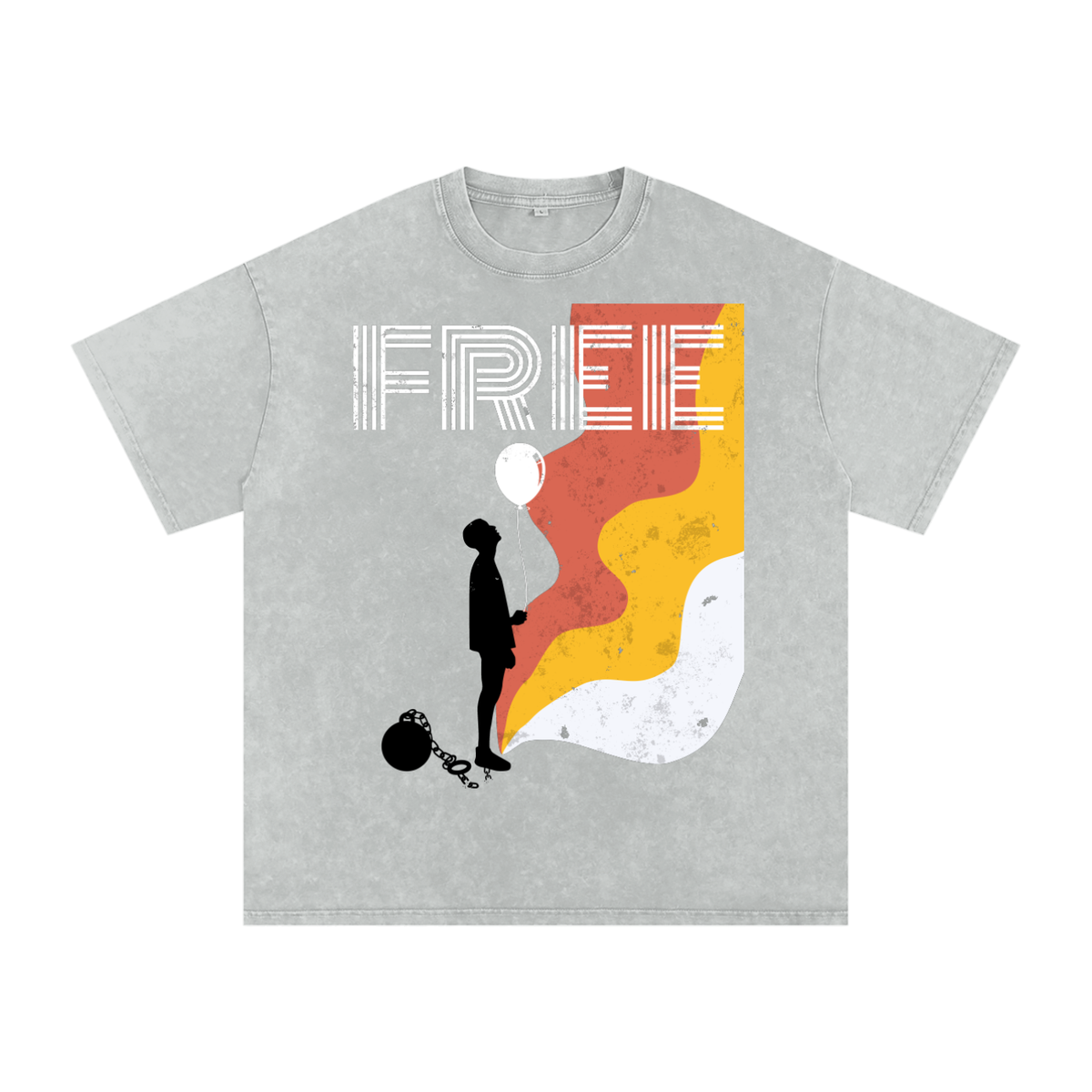 FREE INDEED-Snow Washed Oversized Cotton T-Shirt