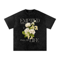 EMPTY VESSEL FILLED WITH LIFE-Snow Washed Oversized Cotton T-Shirt
