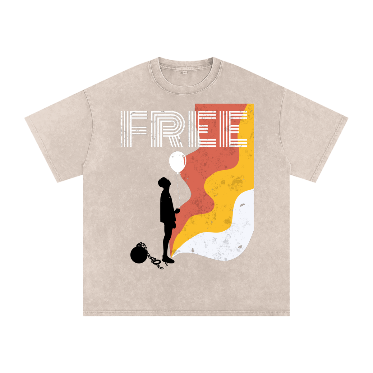 FREE INDEED-Snow Washed Oversized Cotton T-Shirt