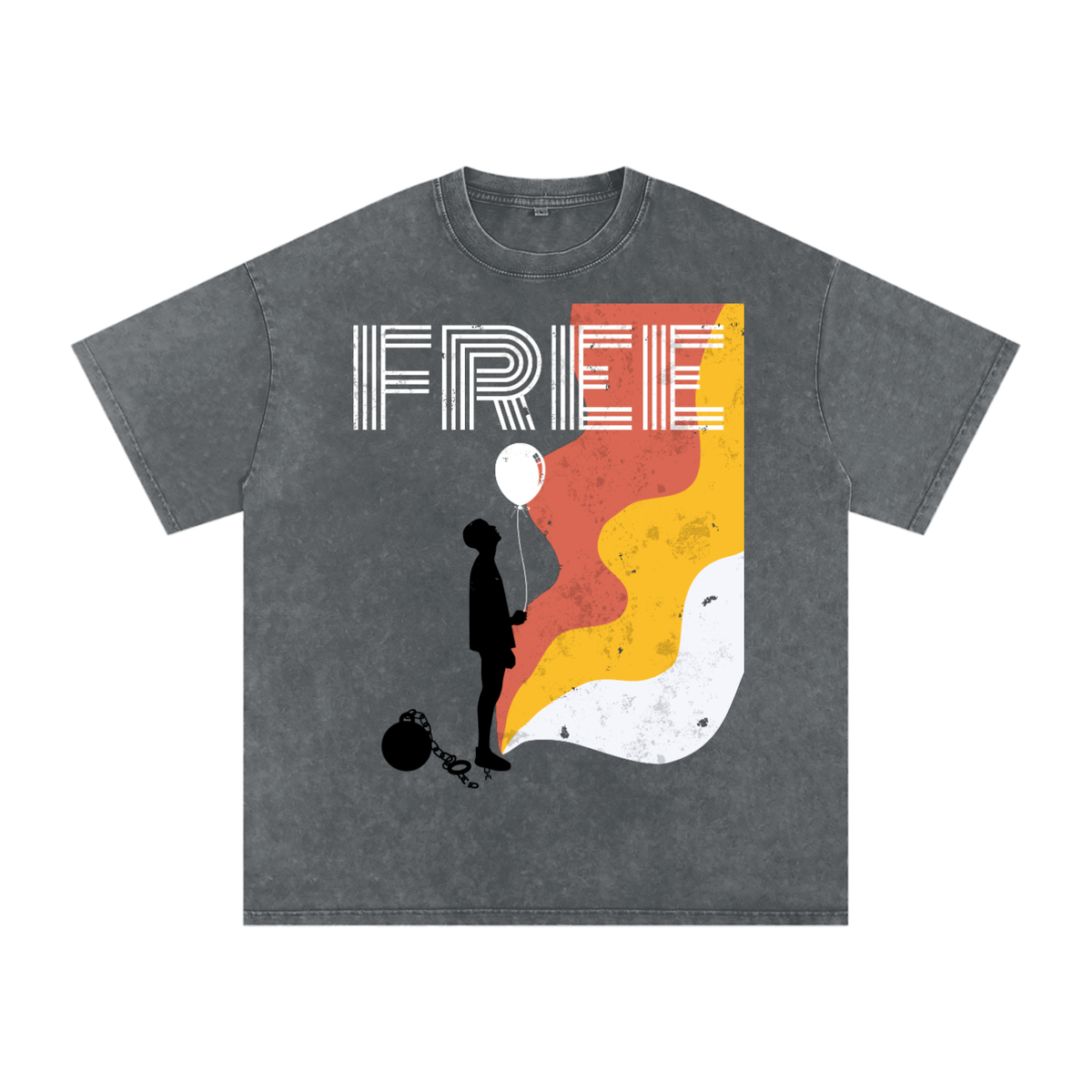 FREE INDEED-Snow Washed Oversized Cotton T-Shirt