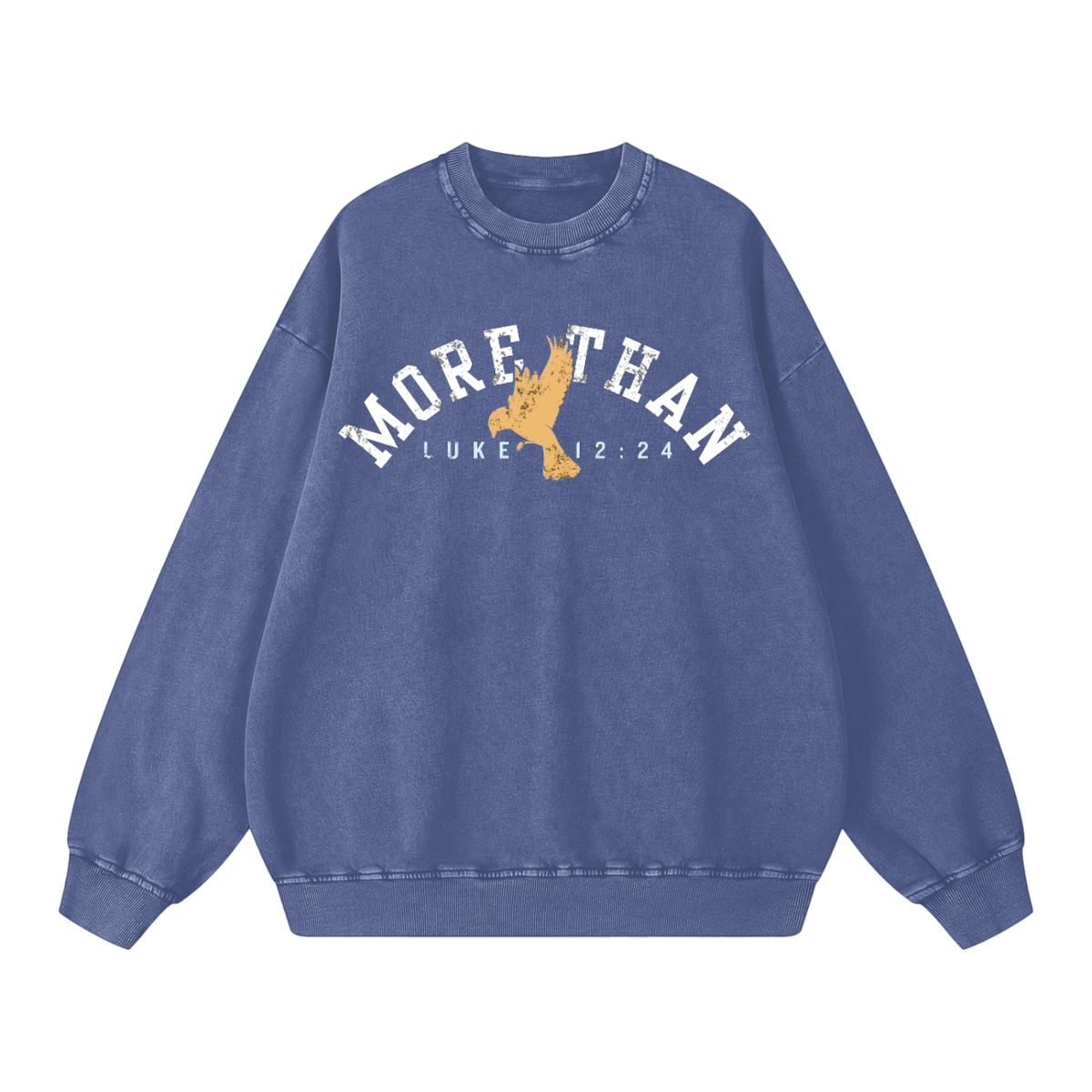 MORE THAN THE BIRDS-Snow Washed Oversized Sweatshirt