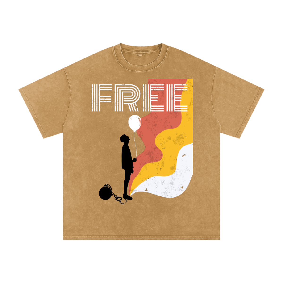 FREE INDEED-Snow Washed Oversized Cotton T-Shirt