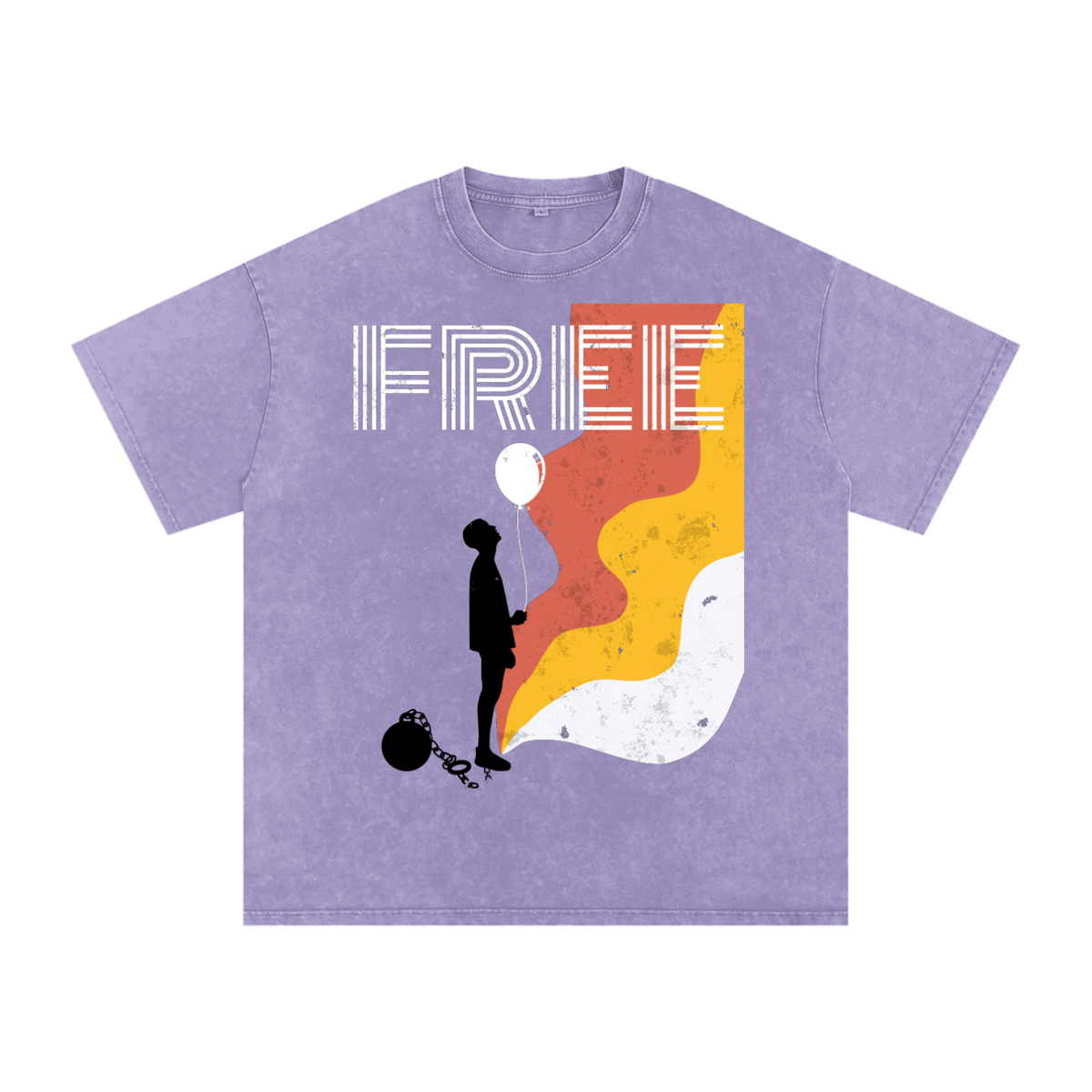 FREE INDEED-Snow Washed Oversized Cotton T-Shirt