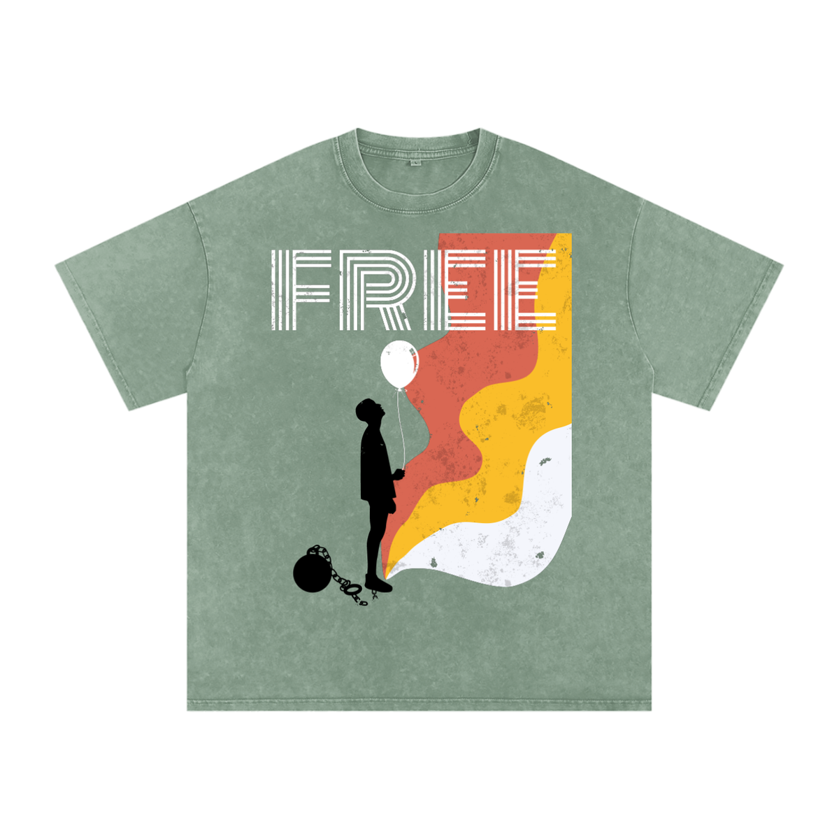 FREE INDEED-Snow Washed Oversized Cotton T-Shirt