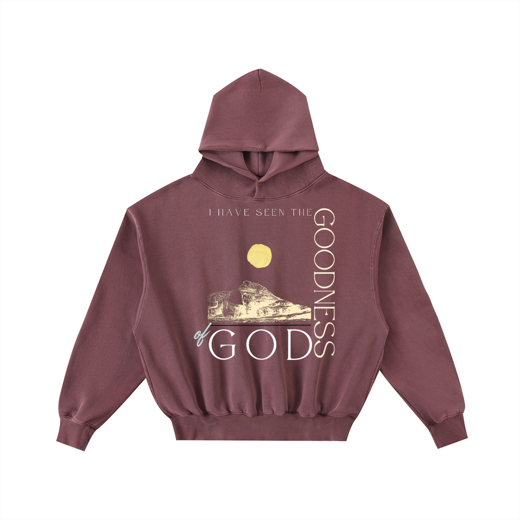 The GOODNESS OF GOD! Frayed Washed Fleece Hoodie