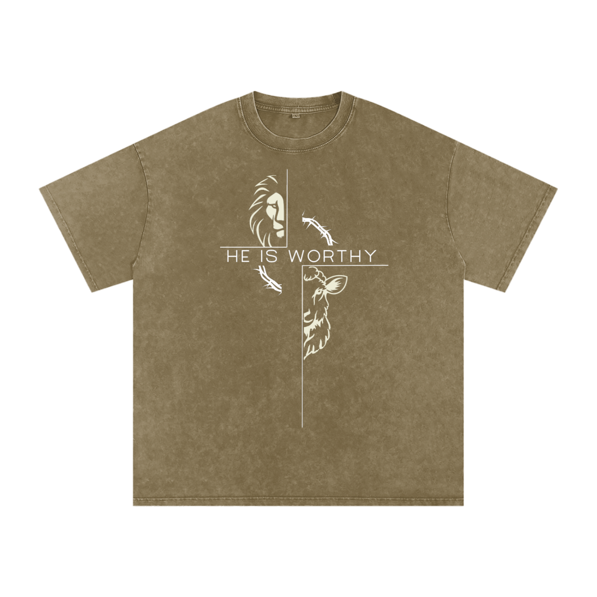 Snow Washed Oversized Cotton T-Shirt