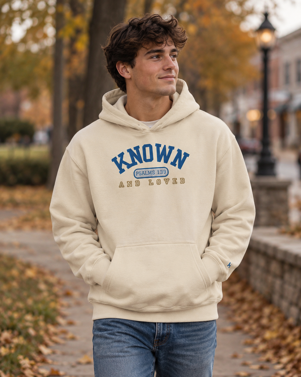 KNOWN AND LOVED-Stitched Front, Mid-weight hoodie