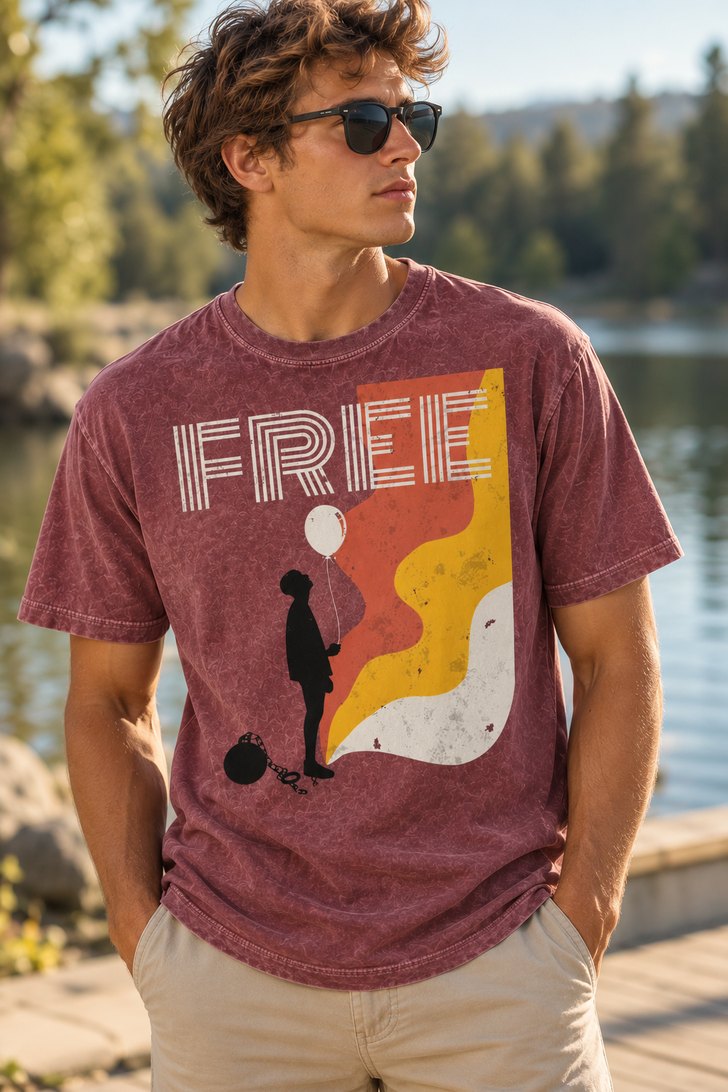 FREE INDEED-Snow Washed Oversized Cotton T-Shirt