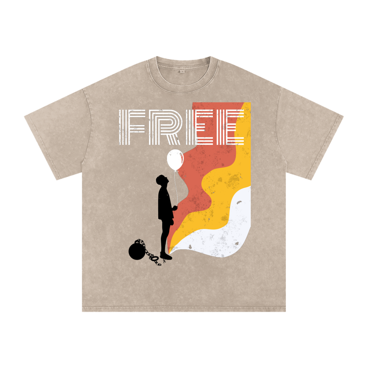 FREE INDEED-Snow Washed Oversized Cotton T-Shirt