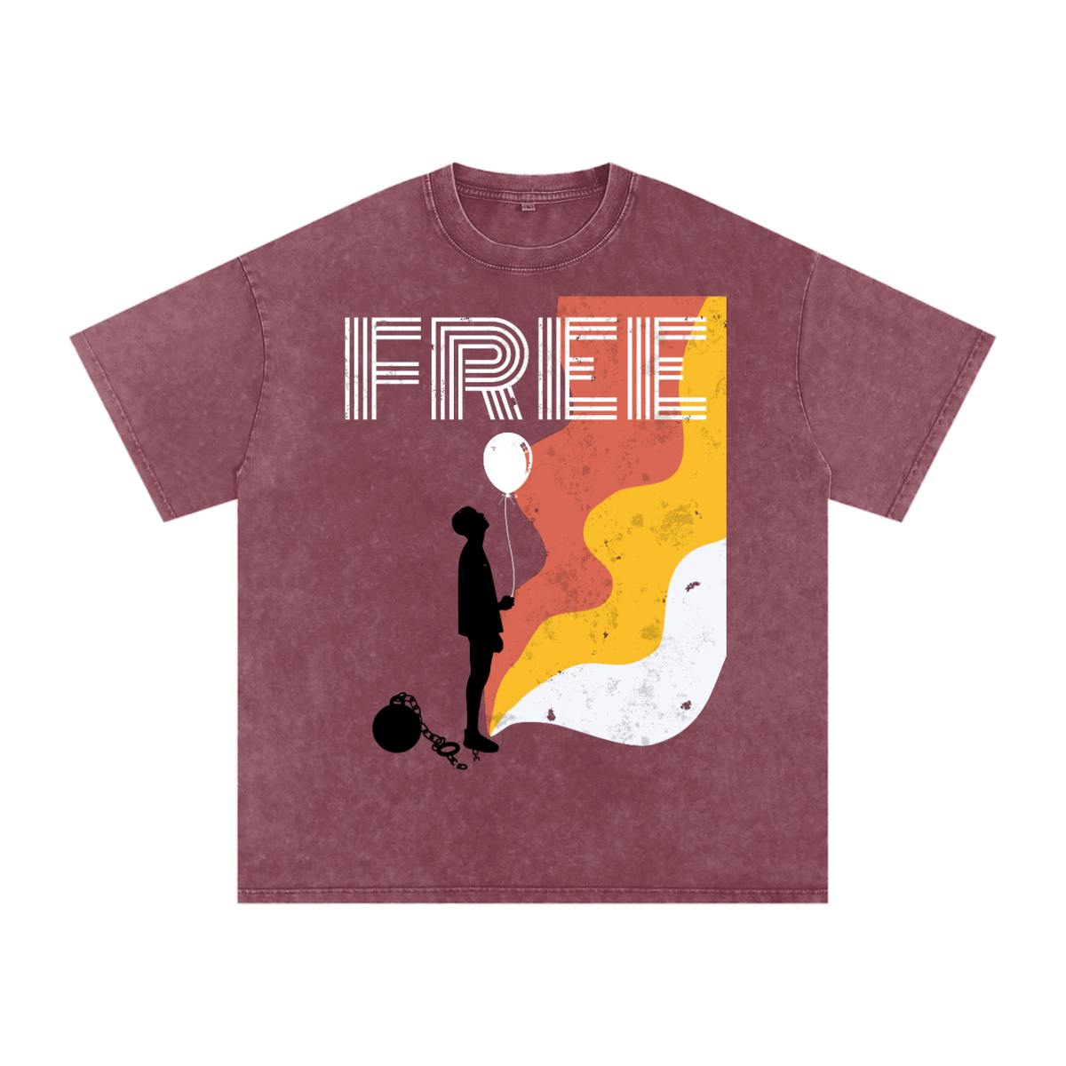 FREE INDEED-Snow Washed Oversized Cotton T-Shirt