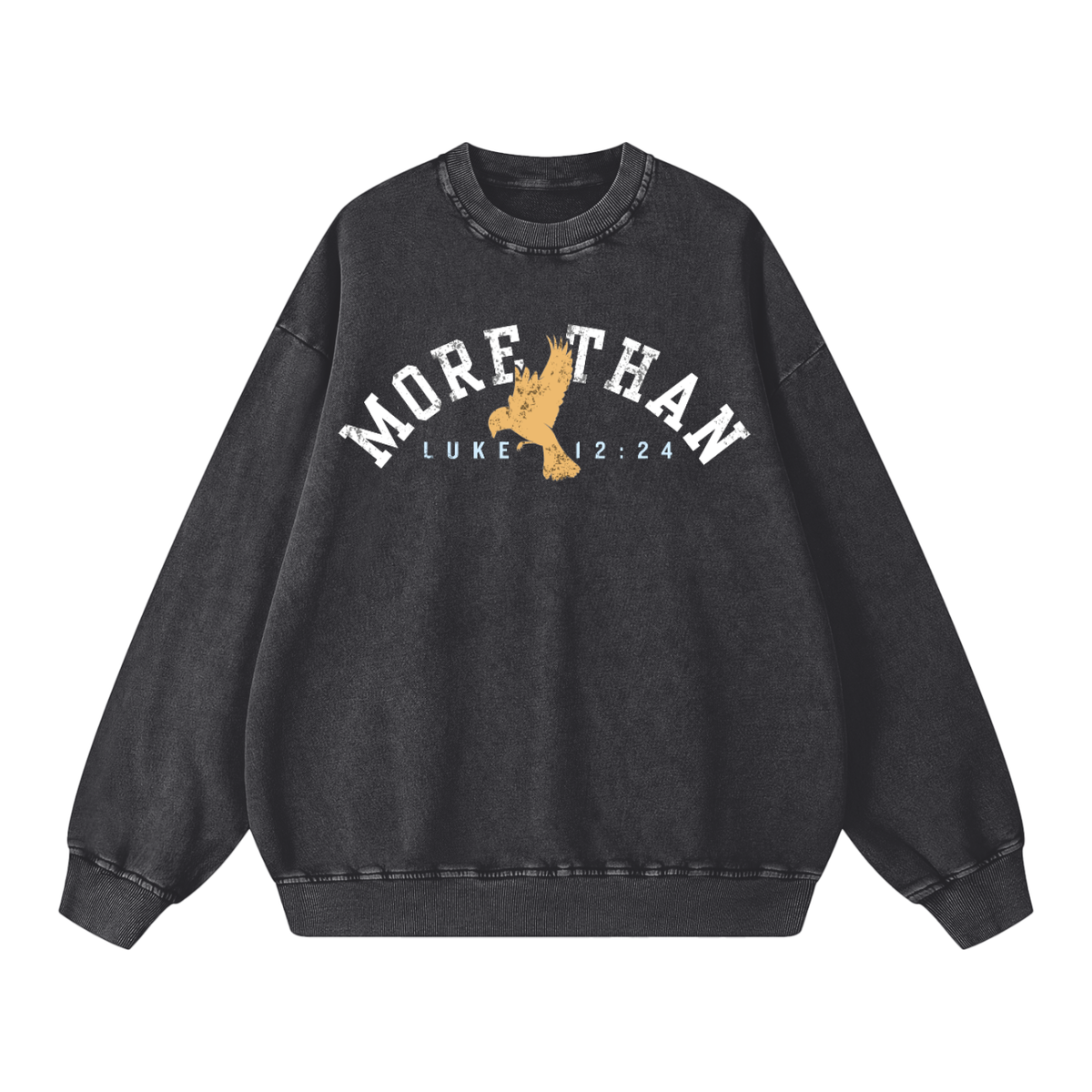 MORE THAN THE BIRDS-Snow Washed Oversized Sweatshirt