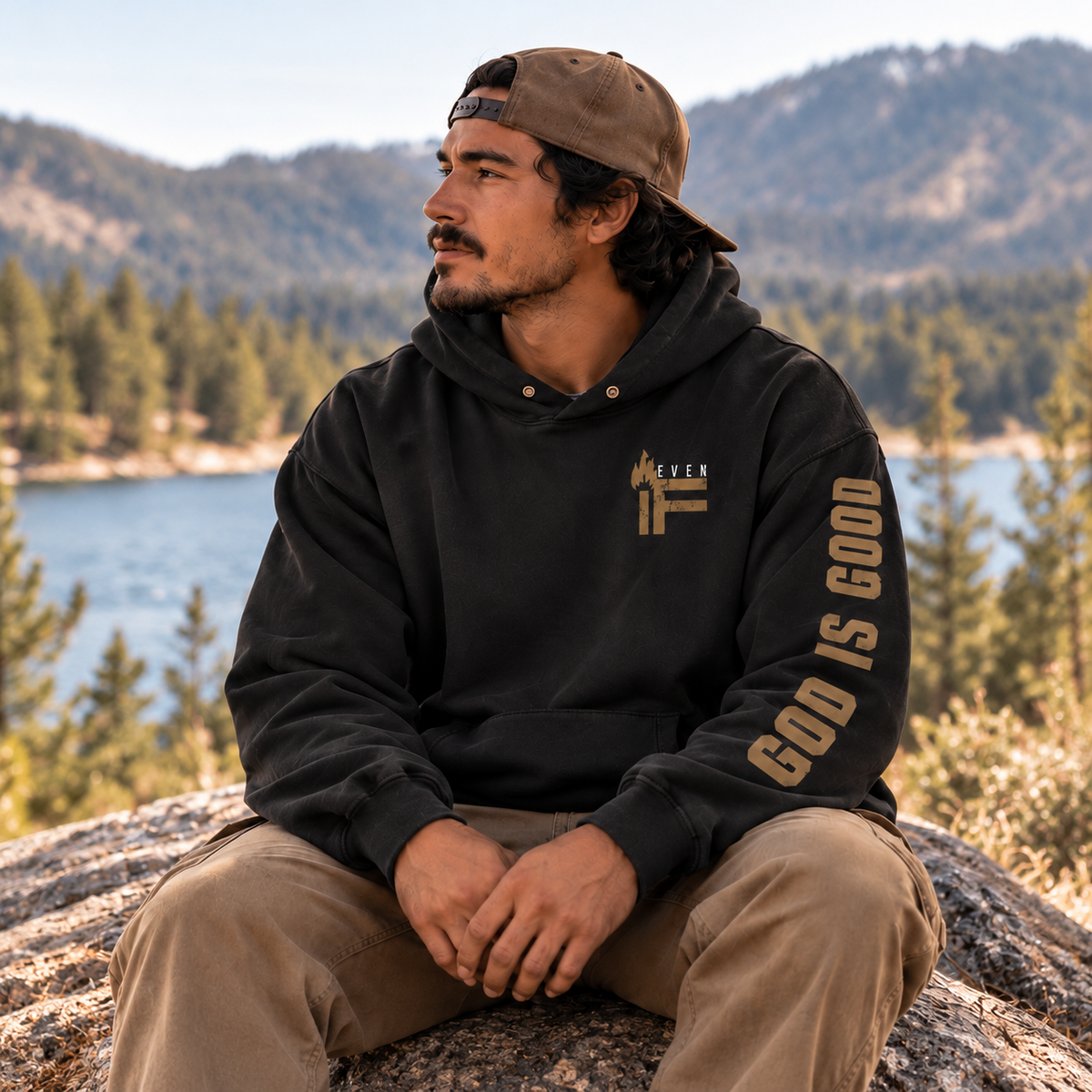 EVEN IF...Double Snap hoodie
